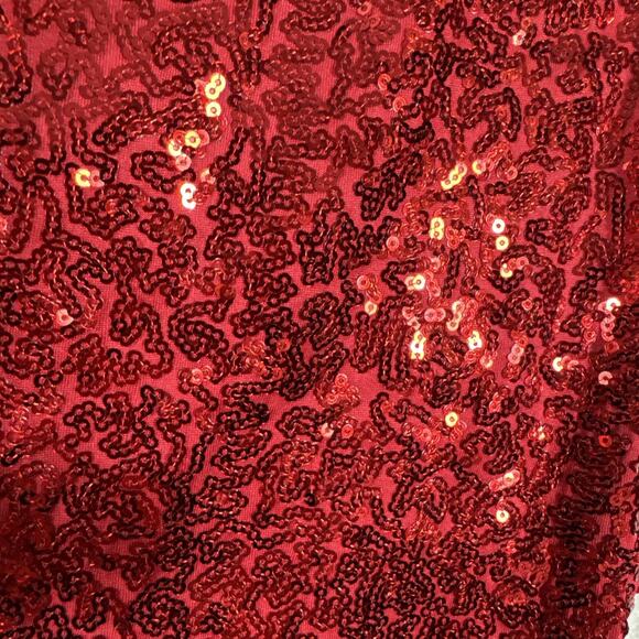 Red SEQUIN High Waist LEGGINGS Inside Waist POCKET TIPSY ELVES Stretchy NWT - Picture 2 of 9